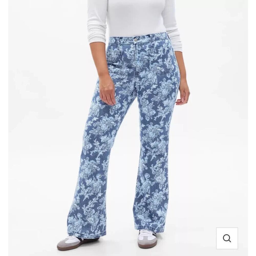 Gap × LoveShackFancy High Rise Floral ‘70s Flare Jeans - Size 29